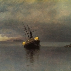 Wreck of the Ancon in Loring Bay, Alaska, 1889, on paper mounted on panel