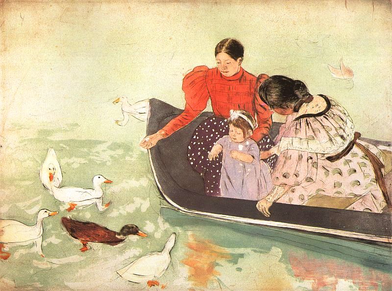 Feeding the Ducks, 1895, color etching