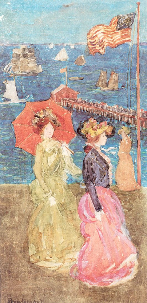 Figures Under the Flag, 1900-05, watercolor and pencil on paper